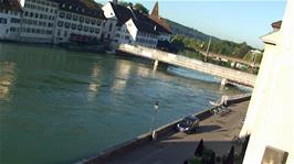 View to the River Aare this morning from our dorm window at Solothurn Youth Hostel
